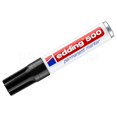 Маркер перманентный Edding "E-500/1" черный, скошенный, 2,0-7,0мм