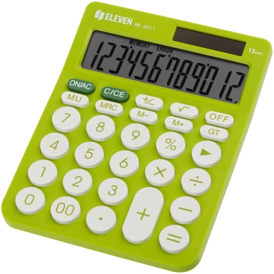 Калькулятор настольный Eleven RK-2311-GN, 12 разрядов, двойное питание, 143*192*26мм, салатовый