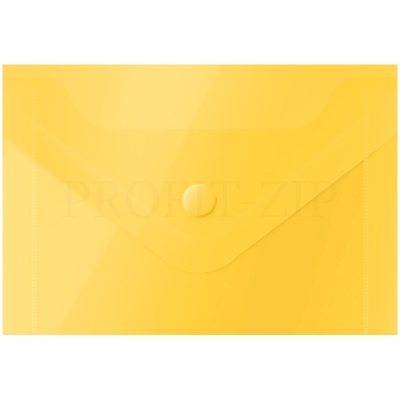 Папка-конверт на кнопке OfficeSpace А7 (74*105мм), 150мкм, пластик, желтая