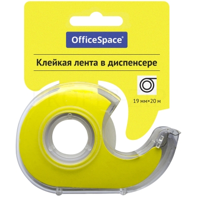 Клейкая лента 19мм*20м, OfficeSpace, прозрачная, 288236
