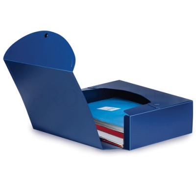 Короб архивный BRAUBERG "Energy", пластик, 10 см (на 900 л.), разборный, синий, 0,9 мм