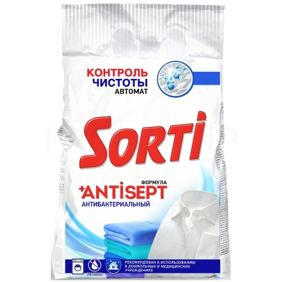 Порошок для машинной стирки Sorti "Контроль чистоты", антибактериальный, 6кг