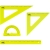 Набор чертежный СТАММ, размер XL (линейка 30см, 2 треугольника, транспортир), прозрачный, неоновые ц