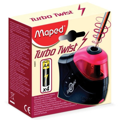 Точилка электрическая Maped "Turbo Twist" 1 отверстие, пластик, черно-красный