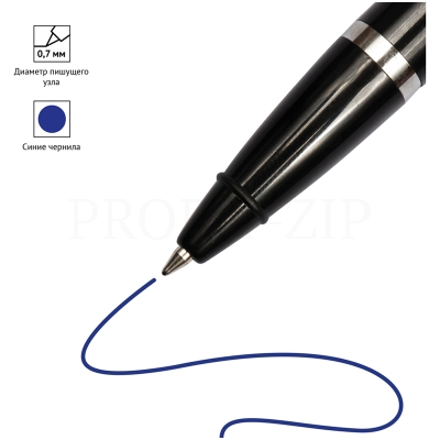 Ручка шариковая настольная OfficeSpace синяя, 0,7мм, черный корпус, TB_10487