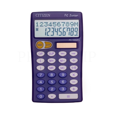 Калькулятор карманный Citizen FC-100NPUCFS, 10 разрядов, двойное питание, 76*129*17мм, фиолетовый