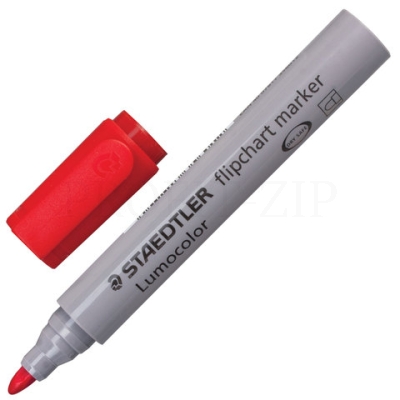 Маркер для флипчарта STAEDTLER (Германия) "Lumocolor", непропитывающий, круглый, 2 мм, красный, 356-