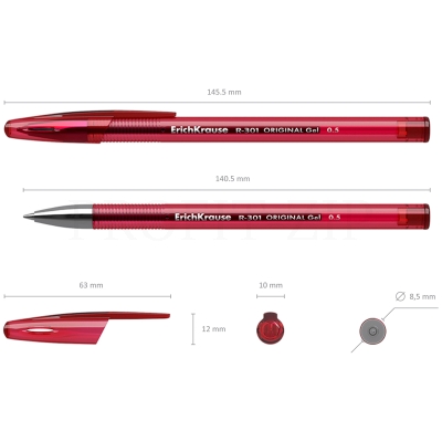 Ручка гелевая Erich Krause "R-301 Original Gel" красная, 0,5мм