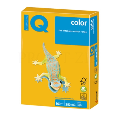 Бумага IQ color, А3, 160 г/м2, 250 л., интенсив, солнечно-желтая, SY40
