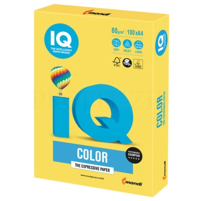 Бумага IQ "Color intensive" А4, 80г/м2, 100л. (канареечно-желтый)