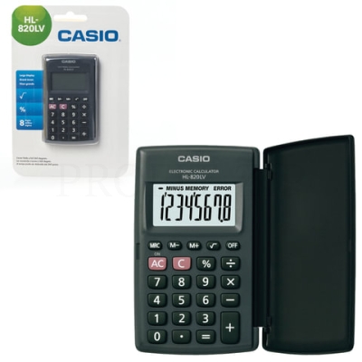 Калькулятор CASIO карманный HL-820LV-BK-S, 8 разрядов, питание от батарейки,104х63х7,4 мм, блистер, 