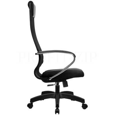 Кресло руководителя Метта SU-BK-8 PL, ткань-сетка черная №20, спинка-сетка, топ-ган (101/001, 131/00
