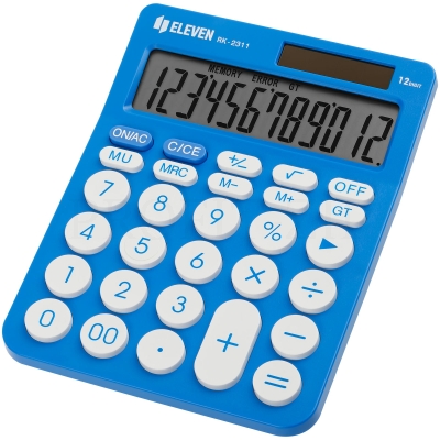 Калькулятор настольный Eleven RK-2311-BL, 12 разрядов, двойное питание, 143*192*26мм, голубой