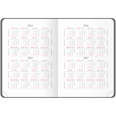 Ежедневник датированный 2024г., А5, 176л., кожзам, OfficeSpace "Nebraska", красный