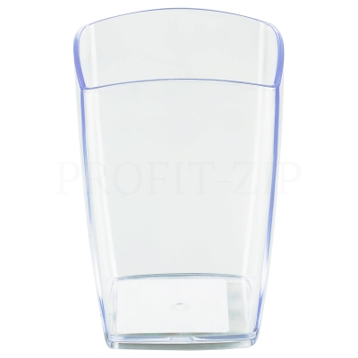 Подставка-стакан СТАММ "Тропик", пластиковая, квадратная, прозрачная
