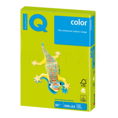 Бумага IQ color, А3, 80 г/м2, 500 л., неон, зеленая, NEOGN