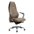 Кресло руководителя Helmi HL-E35 "Synchro Lux", экокожа серая, синхромеханизм, алюминий, до 150кг