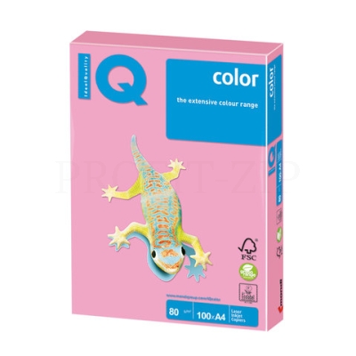 Бумага IQ color, А4, 80 г/м2, 100 л., пастель розовый фламинго OPI74