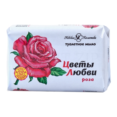 Мыло туалетное 90 г, Невская Косметика Цветы любви. Роза, 10166