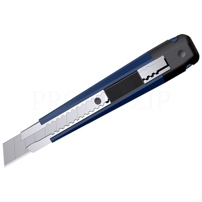 Нож канцелярский 18мм Berlingo "Hyper", auto-lock, металл. направл., синий