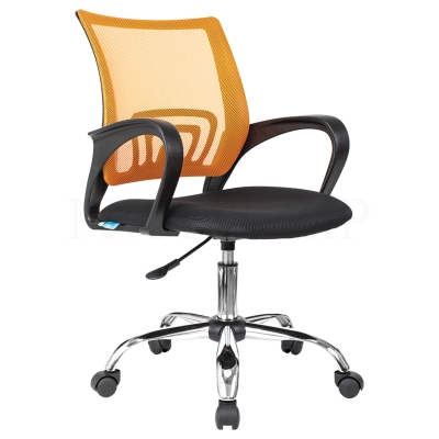 Кресло оператора Helmi HL-M95 R (695) "Airy", СН, спинка сетка оранжевая/сиденье ткань TW черная, пи