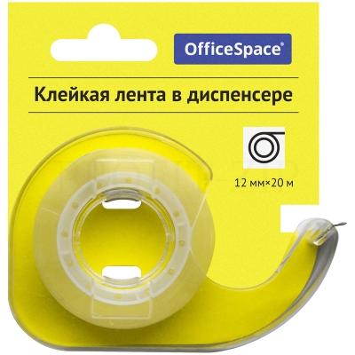 Клейкая лента 12мм*20м, OfficeSpace, прозрачная, 288235