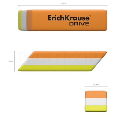 Ластик Erich Krause "Drive", прямоугольный, каучук, 57*15*13мм