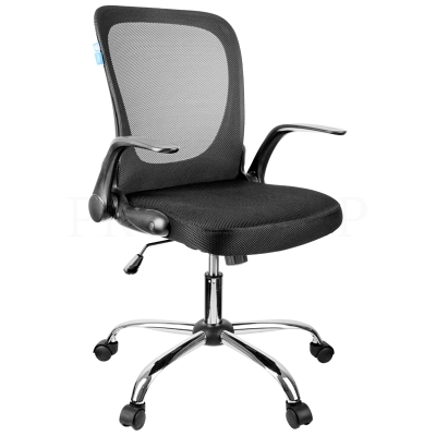 Кресло оператора Helmi HL-M04 "Active", ткань, спинка сетка черн/сиденье TW черн, рег. подлокот, хро