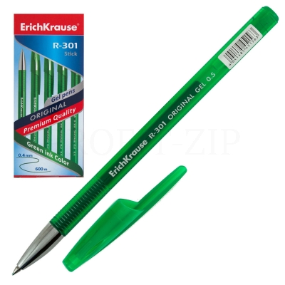 Ручка гелевая Erich Krause "R-301 Original Gel" зеленая, 0,5мм