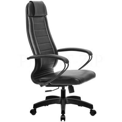 Кресло руководителя Метта Комплект 28, PL, кожа черная "NewLeather"/MPES №721, топ-ган (108/001, 117